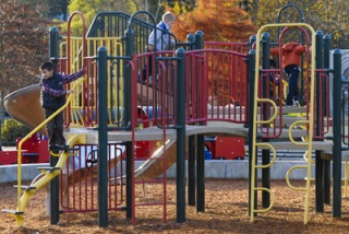 Children play at Mercerdale Park on a sunny afternoon last week.