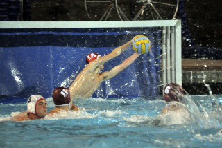 Hunter Peshkin registered 15 saves in Mercer Island's water polo match against Roosevelt Sept. 17 at Mercer Island Country Club.