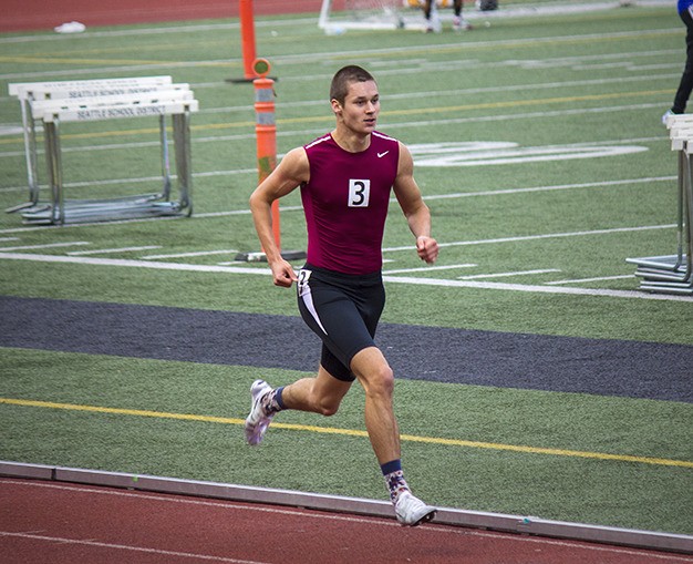 Nathan Gallatin took home a district title in the 800 meter run at the 3A Sea-King distrct championships Friday