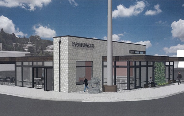 The Design Commission recently reviewed preliminary plans for a freestanding Pagliacci Pizza restaurant.