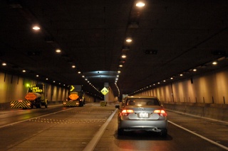 The two left lanes in the Mount Baker Tunnel of eastbound Interstate 90 were closed to traffic for construction during the morning commute Wednesday.