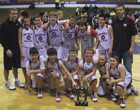 The sixth-grade boys Mercer Island youth basketball team recently finished first in the Eastside Travel League gold division playoffs