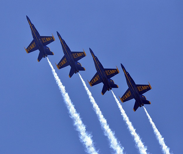 The Blue Angels will take to the air for practice runs Thursday