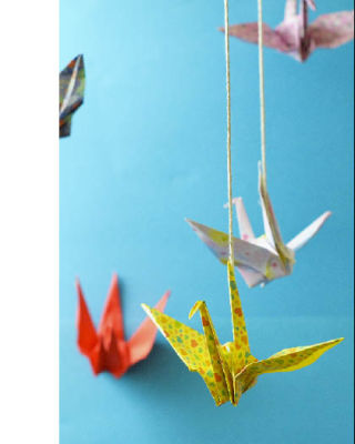 Origami birds by the Mercer Island High School Art Club