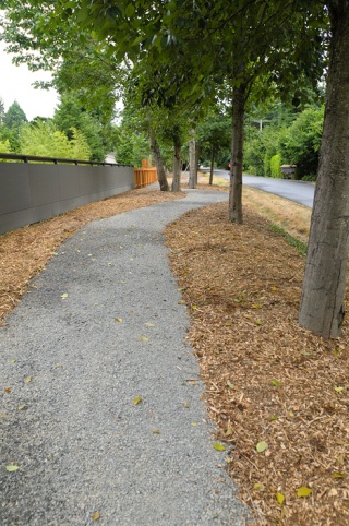 This trail along Island Crest Way south of S.E. 68th Street was completed last summer.