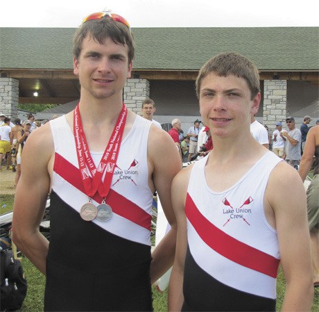 Michael (left) and his younger brother Chris Wales rowed for Lake Union Crew during the 2010 U.S. National Rowing Championships in June.