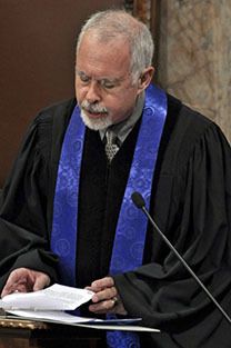 Mercer Island Chaplain Rev. Greg Asimakoupoulos gave the opening prayer at the new legislative session in Olympia on Monday.