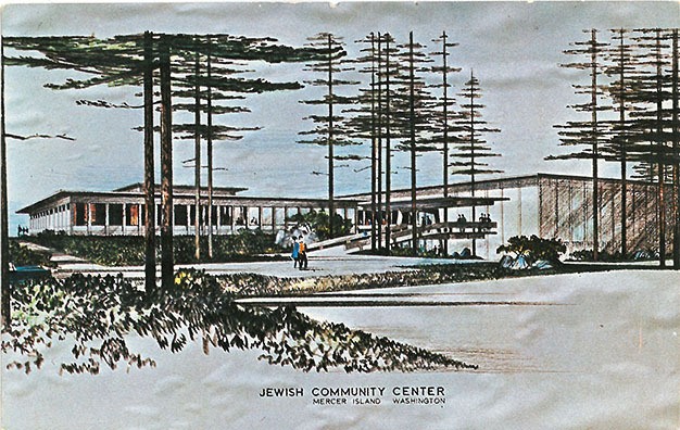 The cover of the Stroum Jewish Community Center’s new strategic plan features an early architectural rendering of what the Mercer Island facility would look like before it officially opened in 1969.