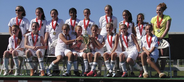 The Mercer Island Select U12 Girls soccer team won their division of the Crossfire Select Cup soccer tournament.