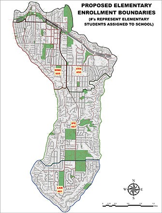 The proposed elementary boundaries for the 2016-17 school year.