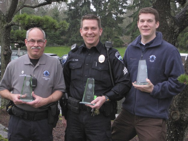 The 2011 Officers of the Year for the Mercer Island Police Department were named last week. They are from left