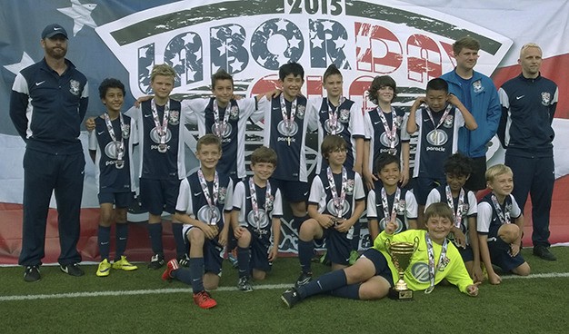 Nowland Premier Soccer Academy took first in the boys U11 gold division at the Starfire Labor Day Cup