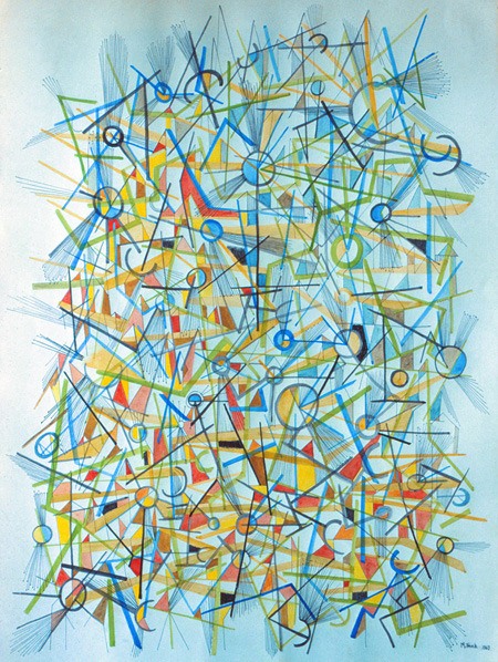 Maria Frank Abrams painted 'Abstract 4' in 1969.