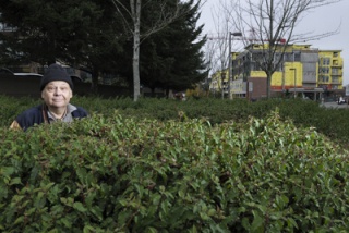 Greg Palmer stands at the old site of the long-gone Samoa Drive-In on Mercer Island.