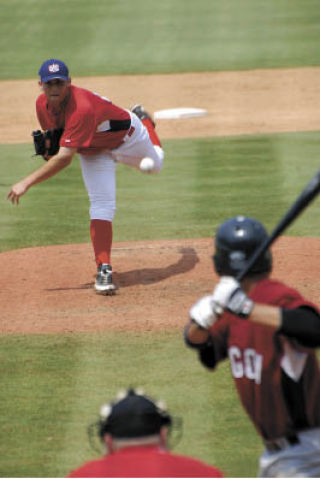 Matt Boyd hurls a pitch during the Tournament of Stars game.