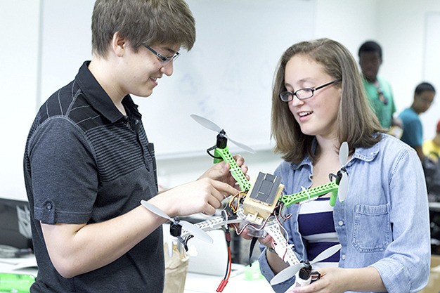 Team members Matthew Whitby and Islander Chandler Neames discuss how their team’s ‘quad copter