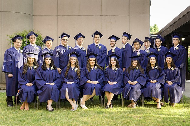 Twenty-one graduate from Northwest Yeshiva High School. From left