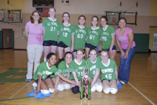 The St. Monica volleyball team won the CYO AA title. Team members are: Front row — Mariam Mathew