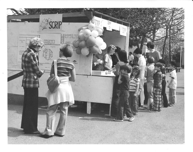 Circus McGurkus attendees in 1977 wait in lines to play games. Circus