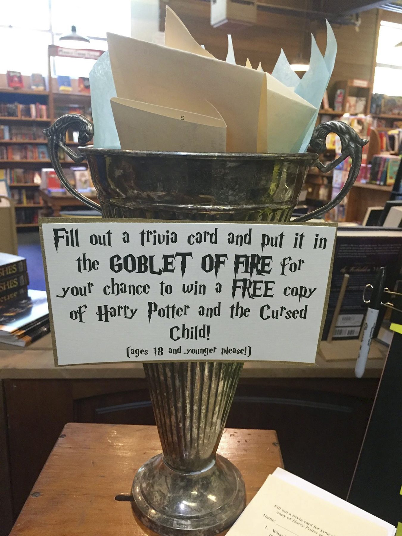 Participate in the Island Books Harry Potter raffle by answering five trivia questions