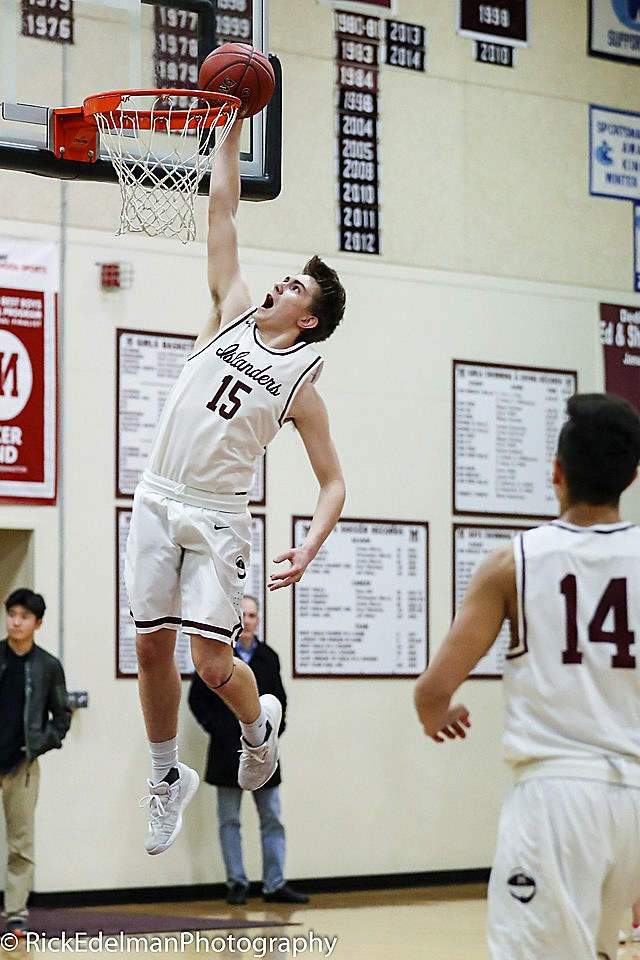 Photo courtesy of Rick Edelman/Rick Edelman Photography                                Mercer Island sophomore Rainer McDonald scored a team-high 11 points against Redmond on Jan. 20.