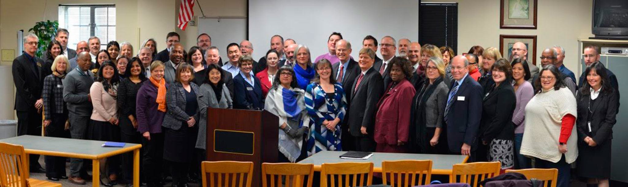 Superintendents, board members and parents attend a Puget Sound ESD media event in Renton on Jan. 12. Contributed photo