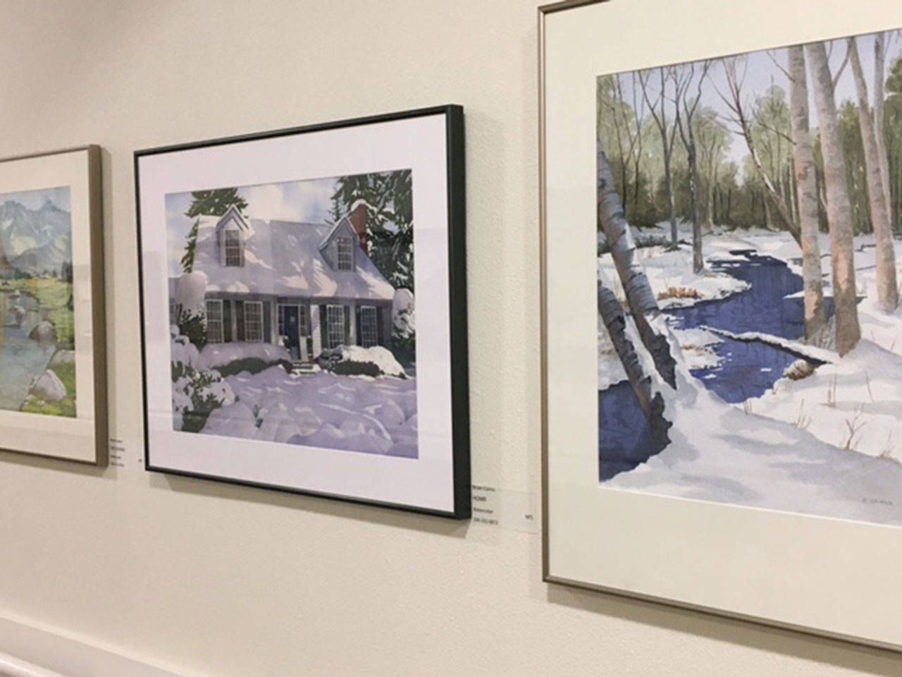 The gallery at Covenant Shores, a retirement community on Mercer Island, is currently featuring art by Bryan Cairns. Photos courtesy of Greg Asimakoupoulos