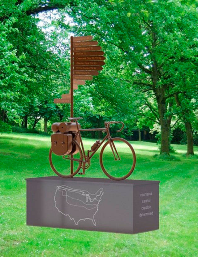 A new bronze sculpture will commemorate Fran Call’s Cyclemates. Image courtesy of Cyclemates