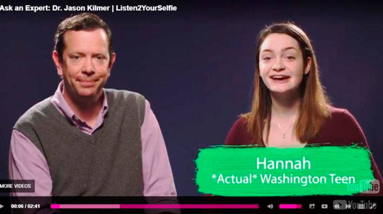 Hannah Stewart with Dr. Jason Kilmer. Image via YouTube