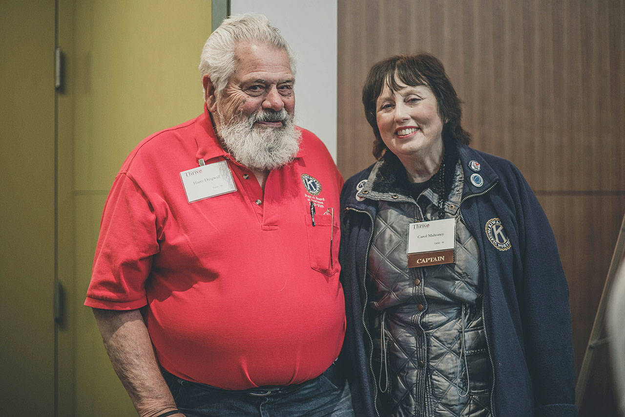 Harry Dingwall was installed as the Kiwanis Club’s incoming president. Carol Mahoney will take Dingwall’s place as club secretary on top of continuing as club treasurer. Courtesy photo