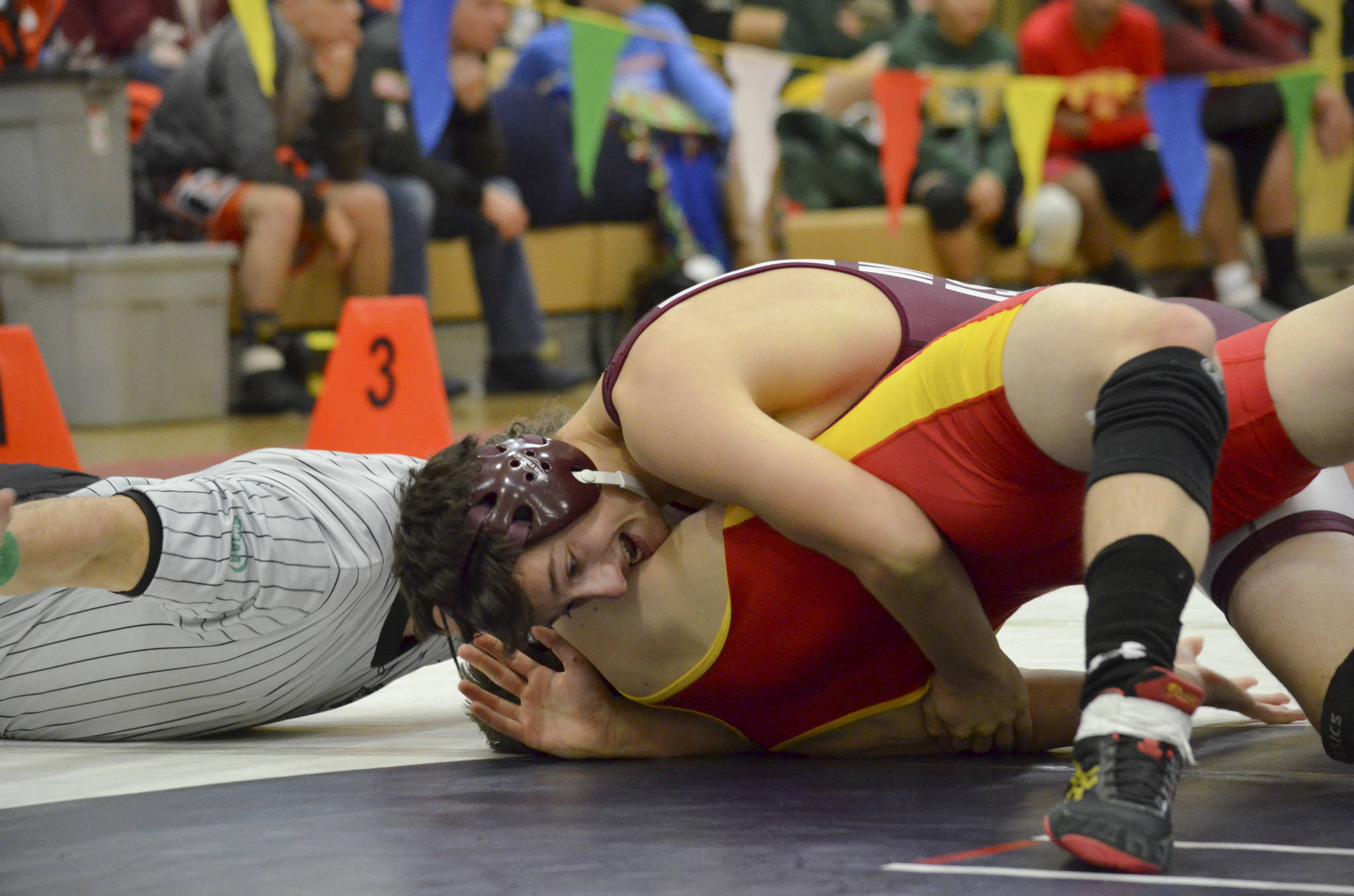 Photo courtesy of Billy Pruchno                                The Mercer Island wrestling team saw seven of its grapplers compete at the Highline Invitational wrestling tournament at Mount Rainier High School on Jan. 6. Islanders’ 195-pound wrestler Donnie Howard captured first place at the tournament, registering a 3-0 record. Mercer Island 138-pounder Eli Pruchno (pictured) registered a second place finish, compiling an overall record of 2-1. Islanders’ 160-pounder Jonah Andrews captured second place with a record of 2-1.