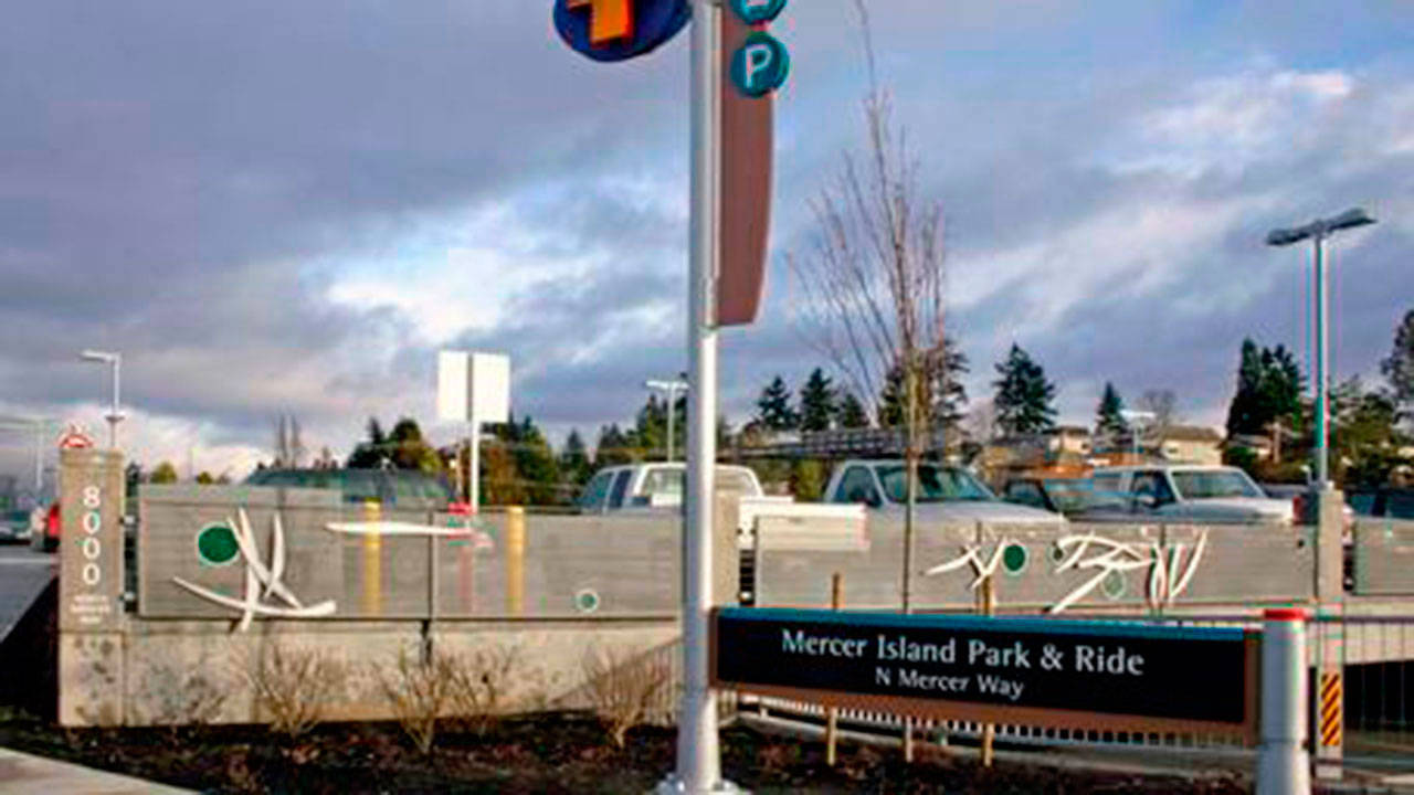 The Mercer Island Park and Ride fills up at about 7 a.m., since the closure of the Interstate 90 center roadway and the South Bellevue Park and Ride last year. One of Metro’s pilots underway in other cities to address the first/last mile and over-capacity at park and rides include micro-transit and car sharing. Photo courtesy of Sound Transit