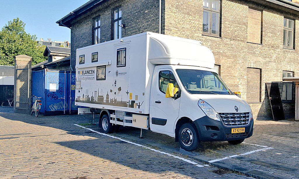 A mobile supervised drug consumption room in Copenhagen, Denmark. Photo courtesy Transform