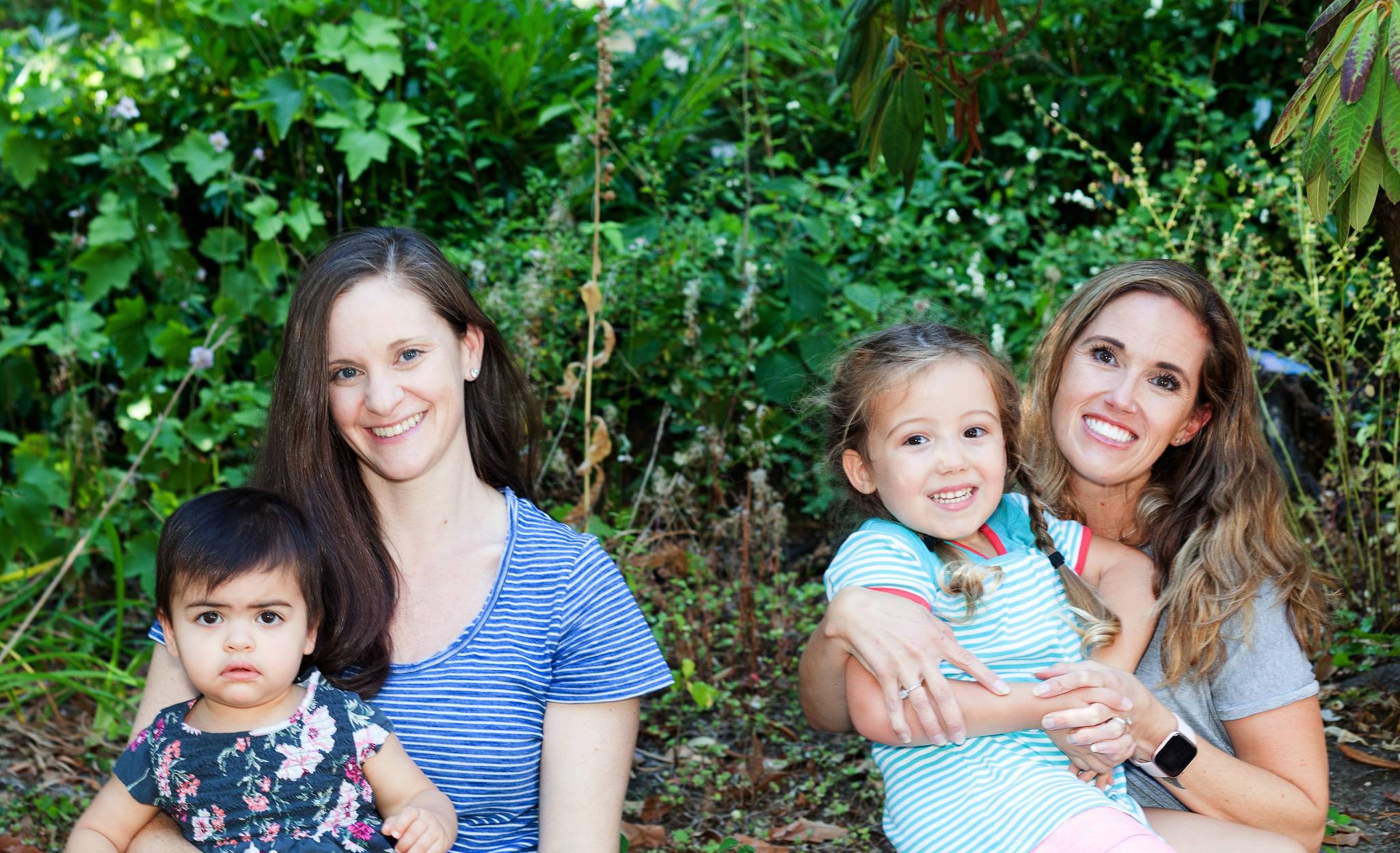 Mercer Island Preschool Association presidents Lesley Malakoti and her daughter Sabrina (left) and Laura Schaps and her daughter Elin (right). Photo courtesy of the Mercer Island Preschool Association