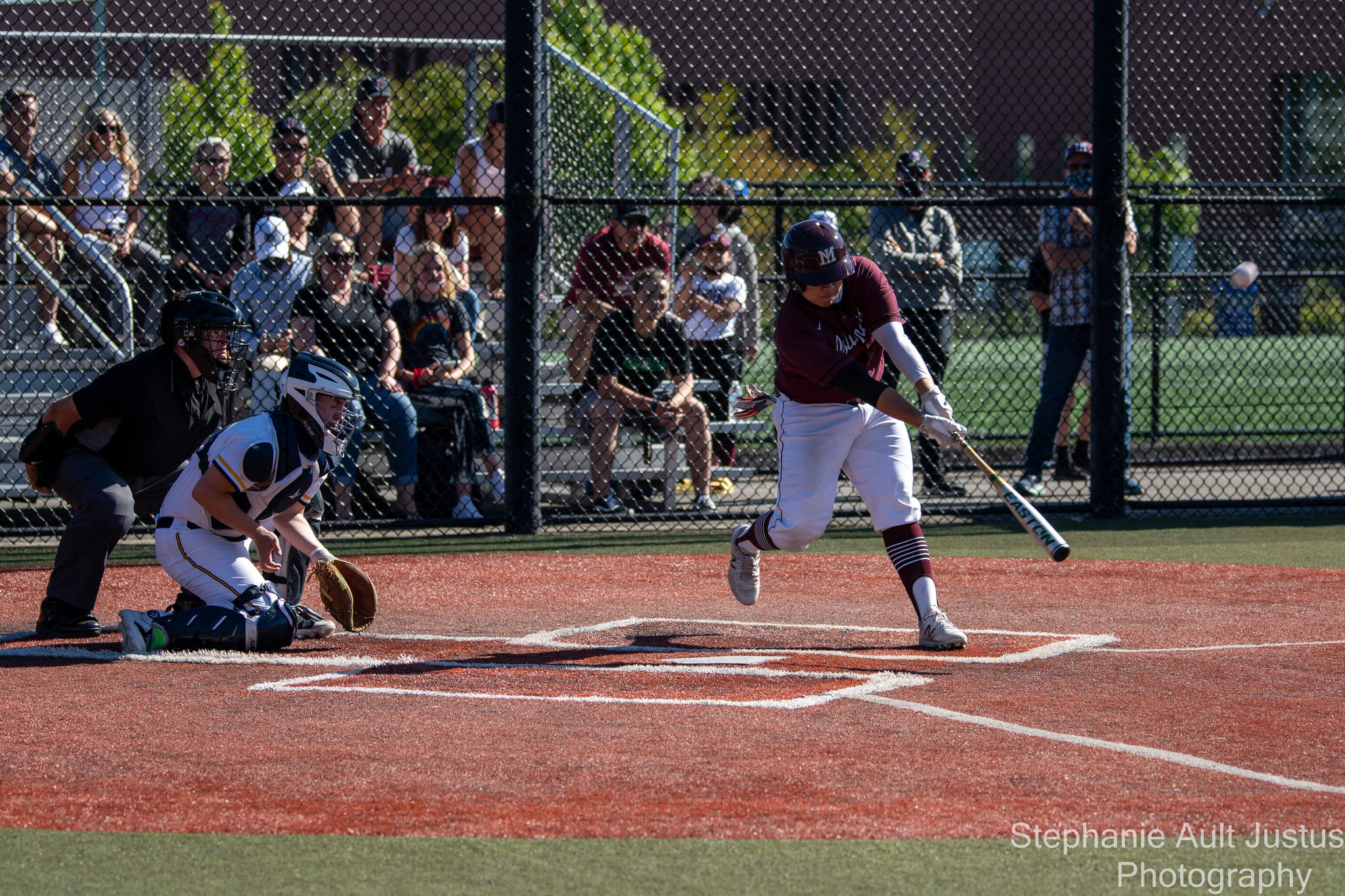 Kaden Wu swings away for Mercer Island during its 7-2 victory over Bellevue on May 14. At press time, the Islanders were 2-0. Photo courtesy of Stephanie Ault Justus