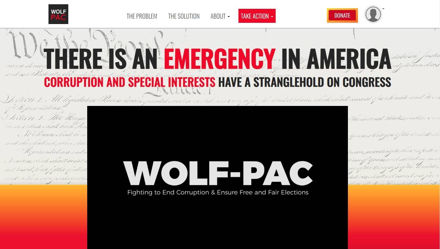 Screenshot of https://wolf-pac.com/