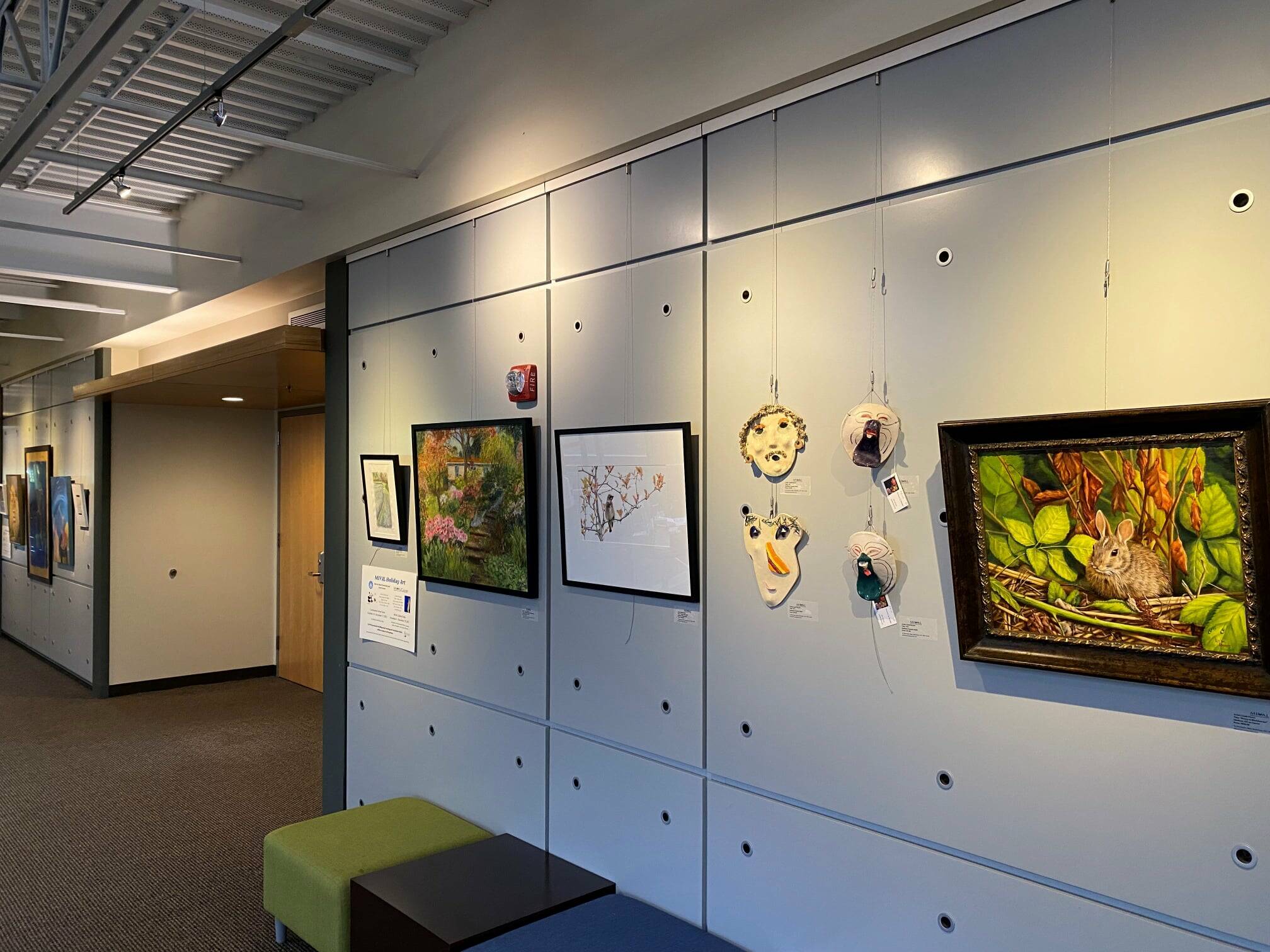 After more than 18 months of blank walls, artwork has returned to the Mercer Island Community and Event Center. The Mercer Island Visual Arts League (MIVAL) is hosting a holiday art show with more than 40 works by 15 local artists on display now through Dec. 17 at 8236 SE 24th St. Gallery hours are 10 a.m. to 7 p.m. Tuesday-Thursday and 10 a.m. to 5 p.m. Friday-Saturday. MIVAL is also hosting a concurrent show at its gallery located at 2836 78th Ave. SE from Nov. 3 to Dec. 18. Photo courtesy of the city of Mercer Island