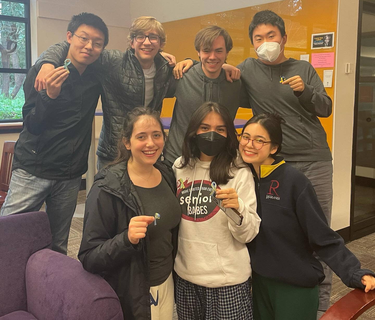 Students for Ukraine team members: Top row, left to right, Harry Huang, Harry Gollin, Chase Schubert and Jason Zhao. Bottom row, left to right, Alex Weil, Anantika Mannby and Kelly Cotter. Courtesy photo