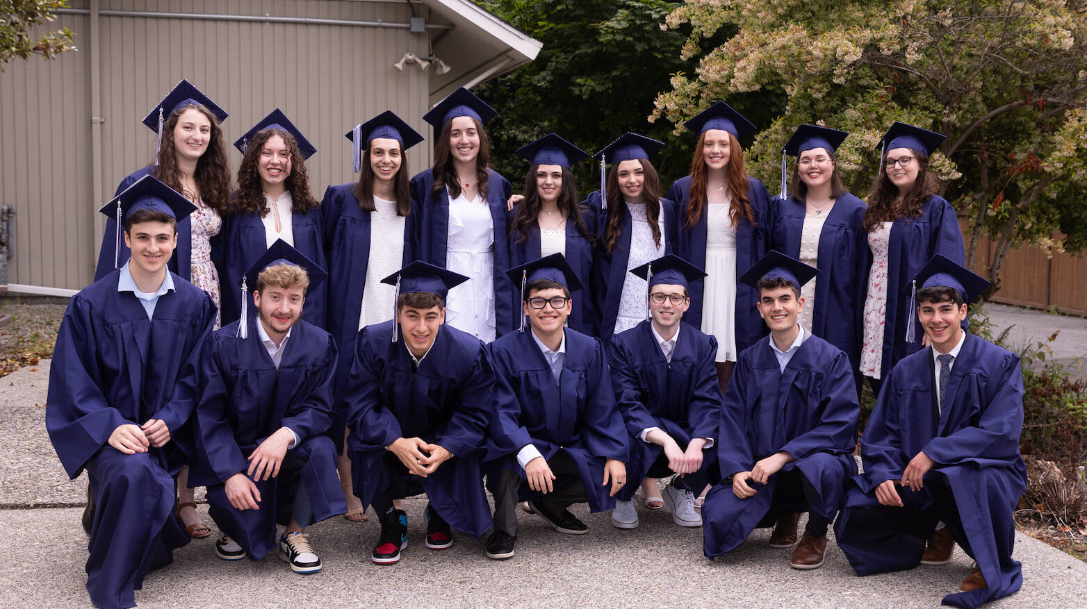 Pictured is the Northwest Yeshiva High School graduating class of 2022. Back row (left to right): Ella Bender, Ella Endres, Anna Jacoby, Simone Sandorffy, Esti Katzevman, Anna Benoliel, Eliana Menashe, Galit Berezansky and Edde Polyakovsky. Front row (left to right): Eli Weiss, Dovi Goldberg, Yoel Kintzer, Zeeke Clayman, Shimon Rosenbaum, Harrison Feld and Victor Maimon. Courtesy of Kelly Chandler Photography