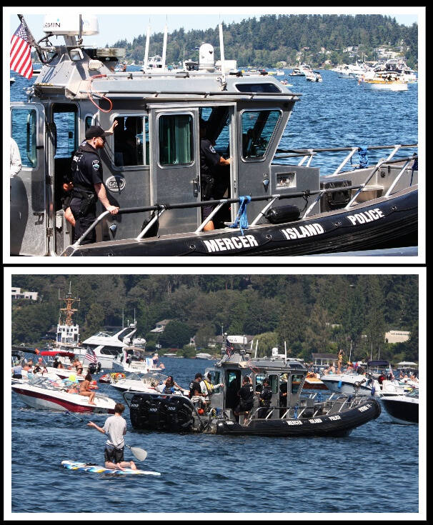 Mercer Island Police Department (MIPD) Marine Patrol units were out and about on Lake Washington during the Seafair Weekend Festival from Aug. 5-7. “We commend the dedication and teamwork of our officers and surrounding agencies, which resulted in zero serious injuries or critical incidents in our waters. Special thanks to our Tactical Dispatch team from NORCOM 911, managing busy radio channels for us all weekend,” MIPD noted. Andy Nystrom/ staff photos