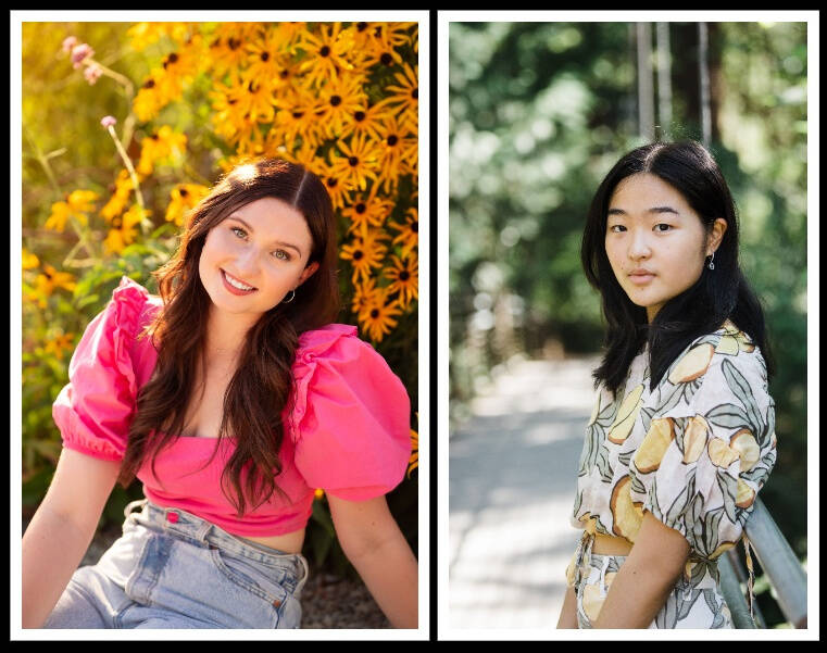 Mercer Island High School’s Rotary Islanders of the month for October are Sophie Prock, left, and Gillian Fang. Courtesy photos