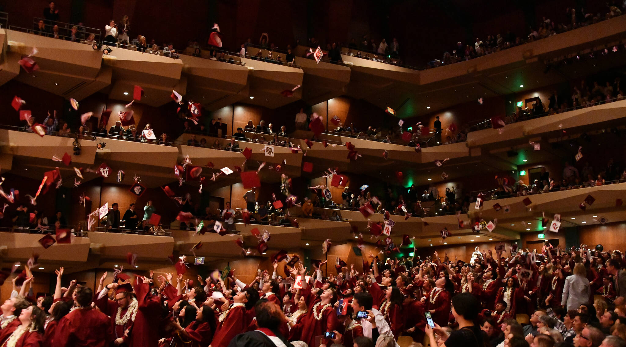 Mercer Island High School graduates celebrate at the close of their June 13 commencement at Benaroya Hall in Seattle. Andy Nystrom / staff photo