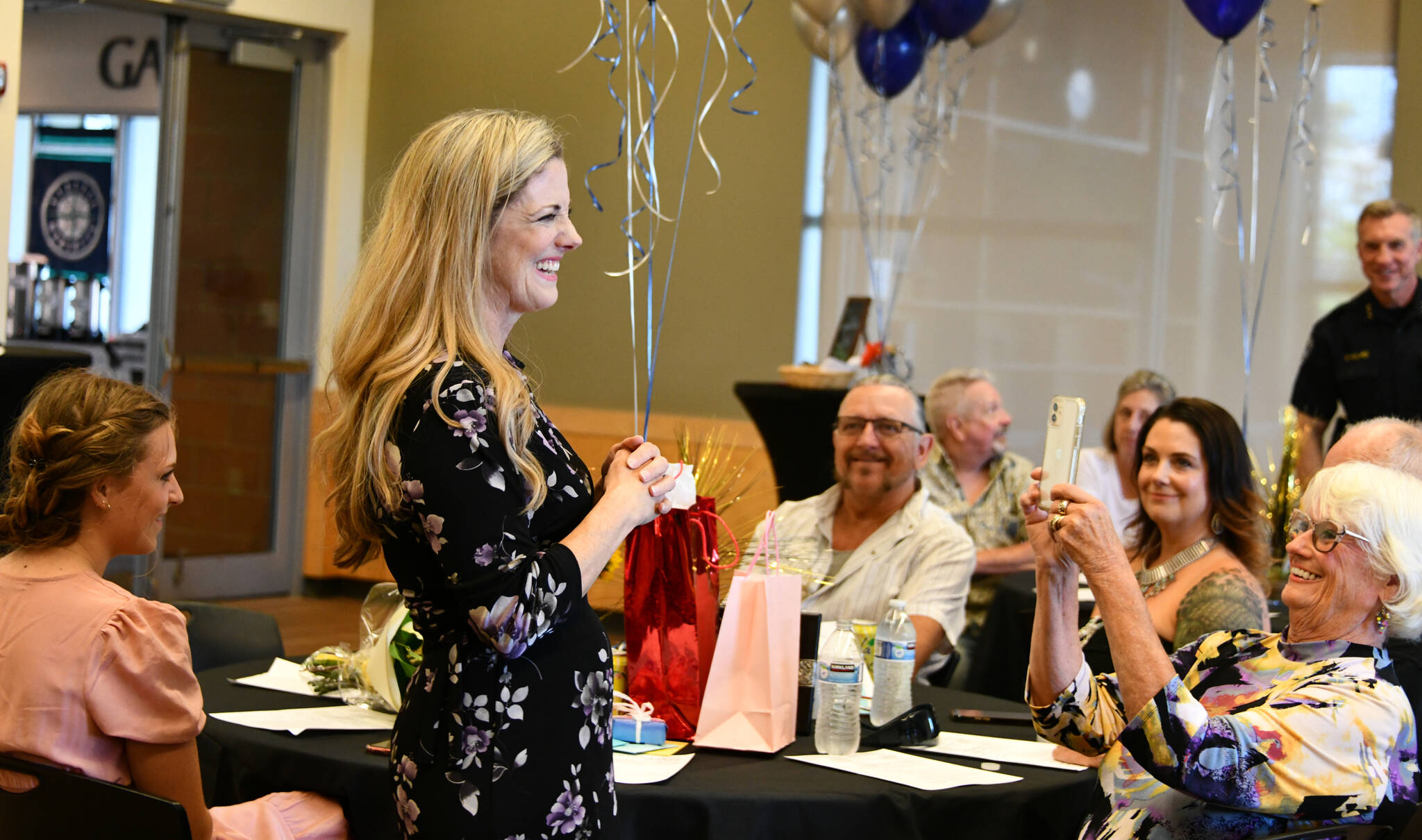 Mercer Island Police Department’s Jennifer Franklin retired after 33 years with the city on June 30 with a party at the Mercer Island Community and Event Center. Her roles with the department were emergency manager, patrol officer, DARE officer and crime prevention officer. Andy Nystrom / staff photo