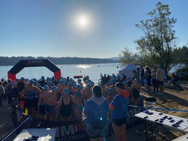 Close to 600 hundred swimmers and volunteers participated in the 15th annual Swim Across America Seattle open water swim on Sept. 9 at Luther Burbank Park (South Swimming Beach) on Mercer Island. The swim was organized by national nonprofit Swim Across America to make waves in the fight against cancer — raising a massive $525,000 for the swim’s local beneficiary Fred Hutch Cancer Center. The Seattle swim was established in 2009 and has raised more than $5 million for Fred Hutch Cancer Center and funds early stage projects and cancer research with grants and money raised by the Seattle Swim Across America swim. Courtesy photo