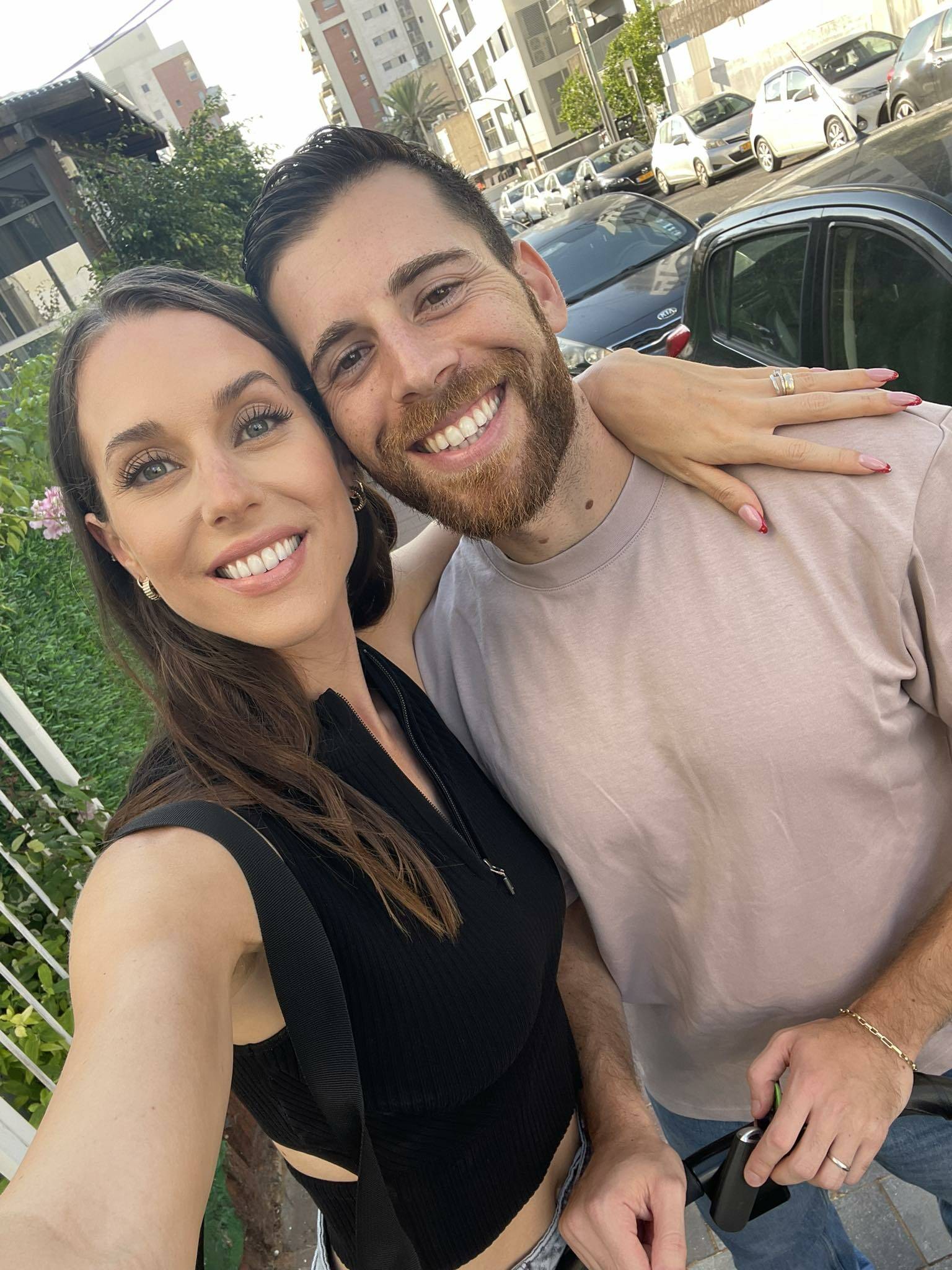 Kayla and Liran Gabay snap a photo of themselves on the evening of Oct. 6 in central Israel, 12 hours before Hamas militants launched air strikes on Israel. Photo courtesy of Kayla Gabay