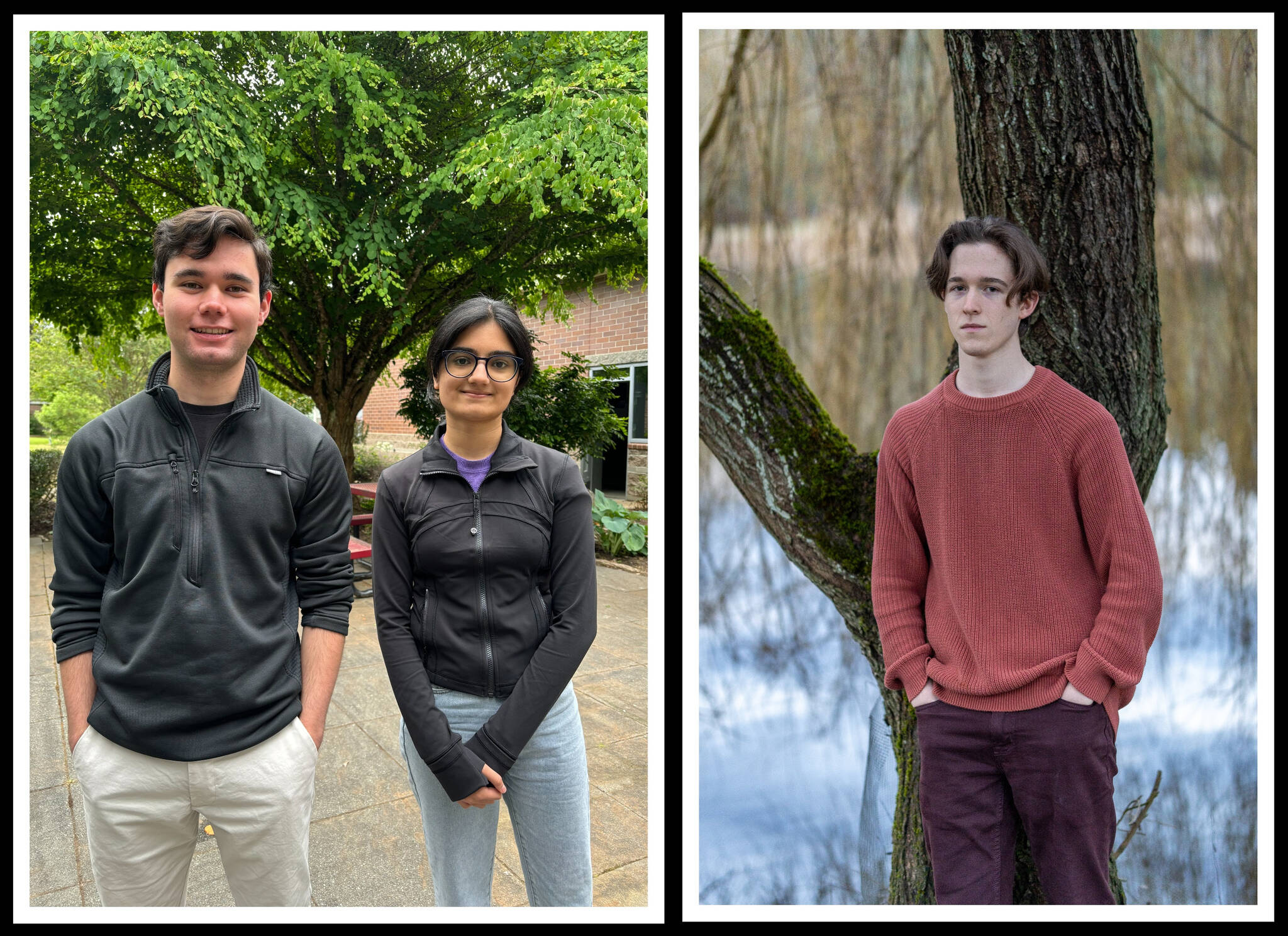 From left to right, Mercer Island’s Davin Aoyama, Subhadra Vadlamannati and Andrei Espelien. Andy Nystrom/ staff photo (left) and courtesy photo