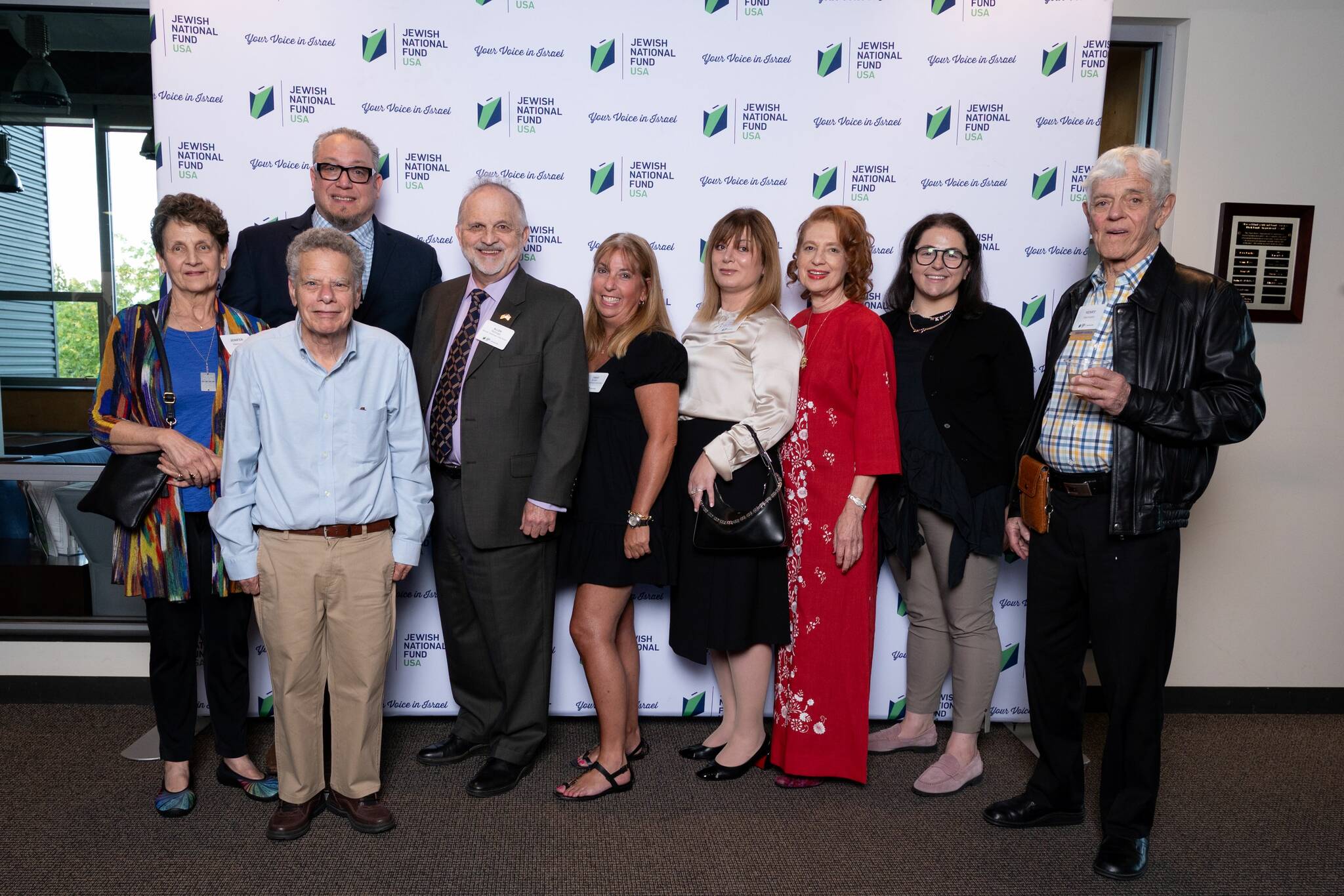 Pictured: Jenifer Herrmann, Saul Korin, Phillip Stein, Allen G. Norman, Tamar Boden, Anat Brovman, Karen Mannering, Haley-Klein-Sloan, and Henry Herrmann. Photos courtesy of Jewish National Fund-USA