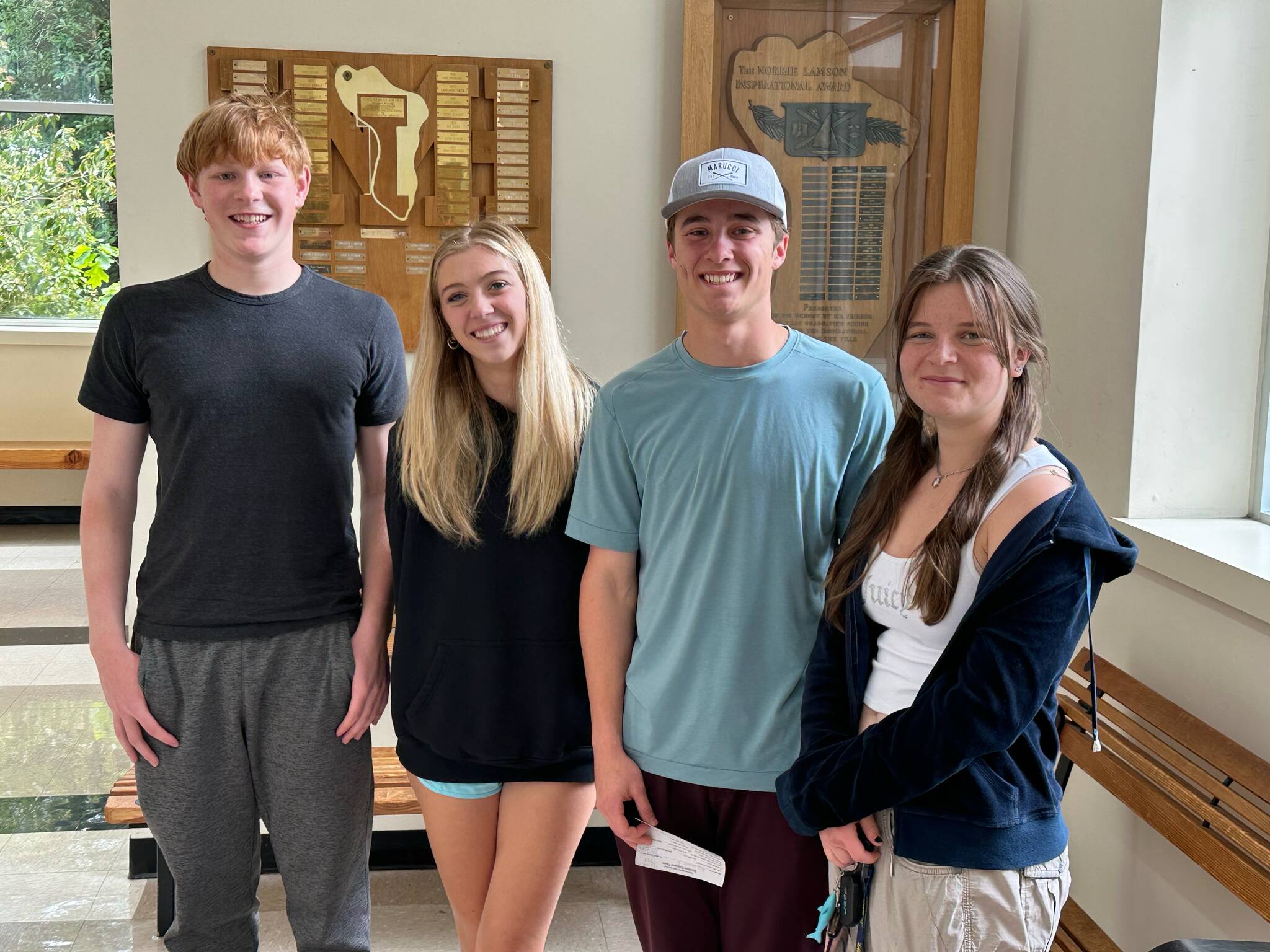 Left to right, Wesley Stokke, Hadley Holtzclaw, Maxwell Viafore and Hannah Moeller. Photo courtesy of the Mercer Island School District