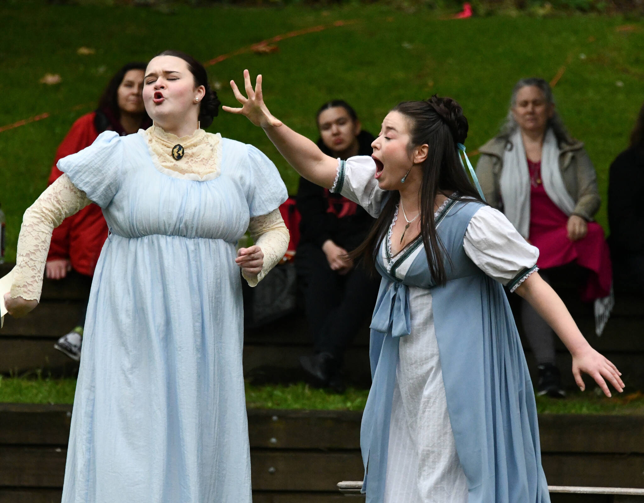 Seattle Shakespeare Company is presenting free, Wooden O outdoor productions of “The Two Gentlemen of Verona” this summer in the Luther Burbank Amphitheater, supported by 4Culture. Here, actors perform on opening night, June 27. Upcoming Shakespeare in the Park dates and times are: 7 p.m. June 28-30; 7 p.m. July 3, 5, 11, 17, 21 and 24; and 6 p.m. July 31, Aug. 1, 2 and 4. No tickets are needed and seating is on a first-come, first-seated basis. Donations after the performance will be welcomed. Andy Nystrom/ staff photo