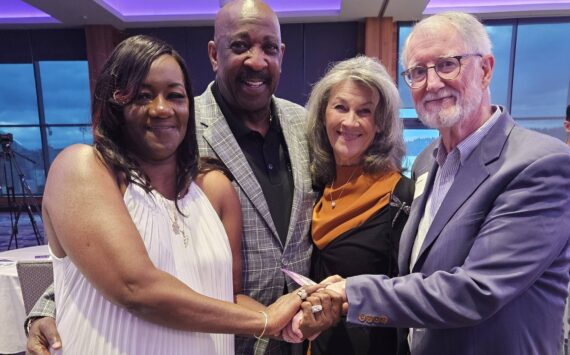 Jeanett and Marvin Charles, co-founders of DADS, with Mariana Parks and John Hamer, who have supported the organization for more than a decade.